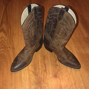 Smoky Mountain Boots Brown Leather Colored Accents
